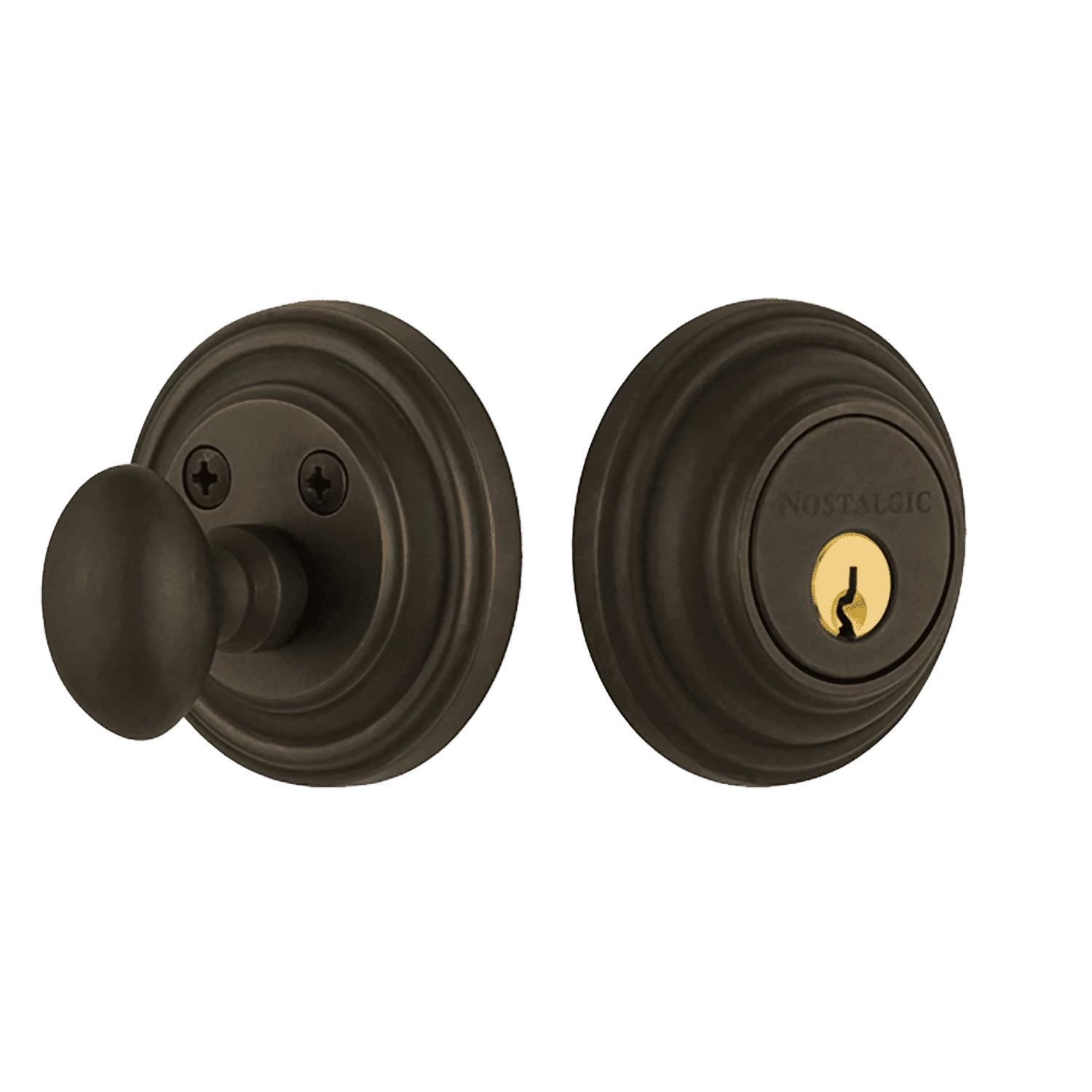Classic Rosette Single Cylinder Deadbolt In Oil-Rubbed Bronze 3 Classic Rosette Single Cylinder Deadbolt In Oil-Rubbed Bronze