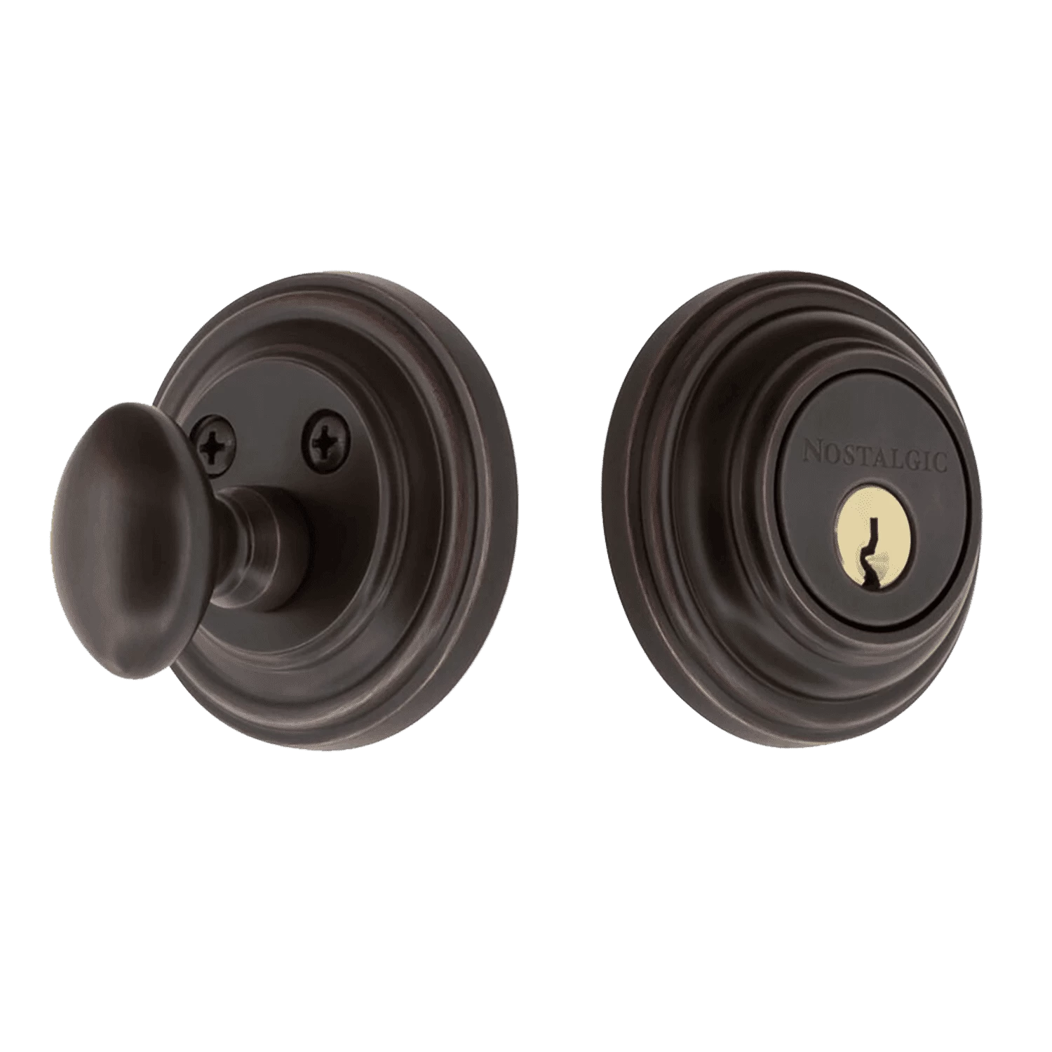 Classic Rosette Single Cylinder Deadbolt In Timeless Bronze 3 Classic Rosette Single Cylinder Deadbolt In Timeless Bronze