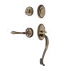 Classic Handleset With S-Grip And Classic Rosette With Fleur Lever In Antique Brass 2 Classic Handleset With S-Grip And Classic Rosette With Fleur Lever In Antique Brass -Nostalgic Warehouse Shop CLASGRFLR AB
