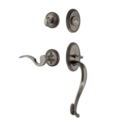 Classic Handleset With S-Grip And Classic Rosette With Manor Lever In Antique Pewter