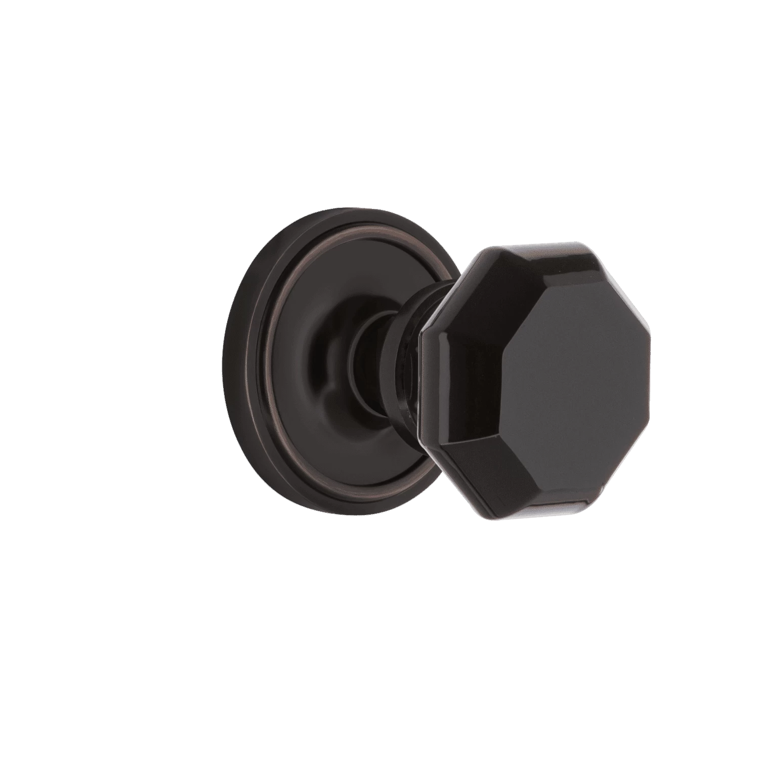 Classic Rosette With Black Waldorf Knob In Timeless Bronze 3 Classic Rosette With Black Waldorf Knob In Timeless Bronze