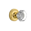 Classic Rosette With Waldorf Knob In Polished Brass