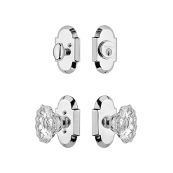 Cottage Entry Set With Chateau Crystal Knob In Bright Chrome