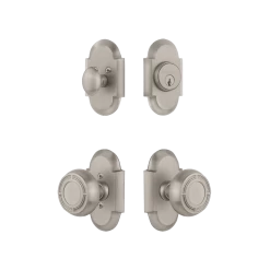 Cottage Entry Set With Mission Knob In Satin Nickel