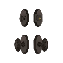 Cottage Entry Set With Victorian Knob In Oil-Rubbed Bronze