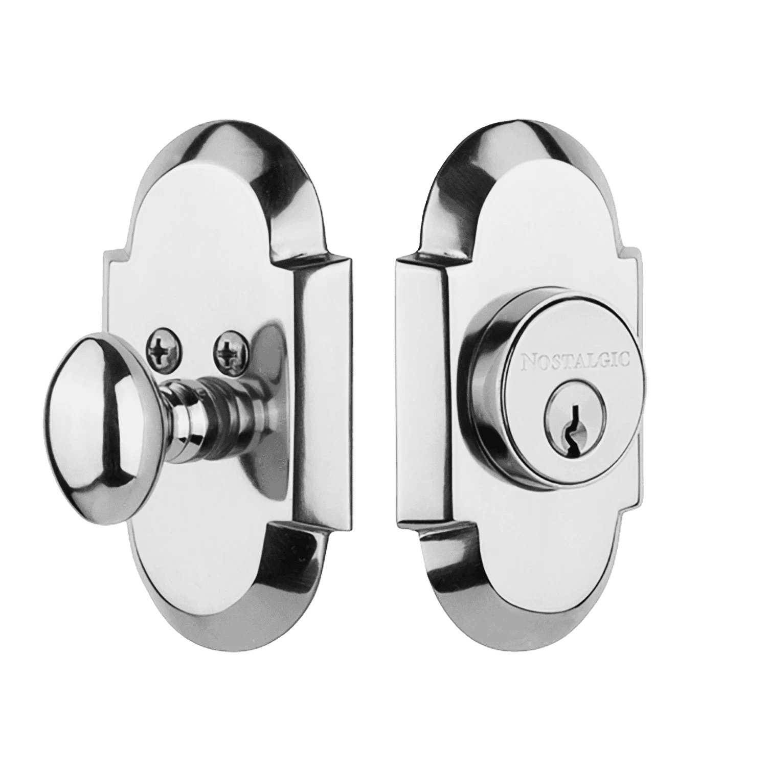 Cottage Plate Single Cylinder Deadbolt In Bright Chrome 3 Cottage Plate Single Cylinder Deadbolt In Bright Chrome