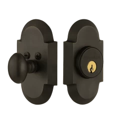 Cottage Plate Single Cylinder Deadbolt In Oil-Rubbed Bronze