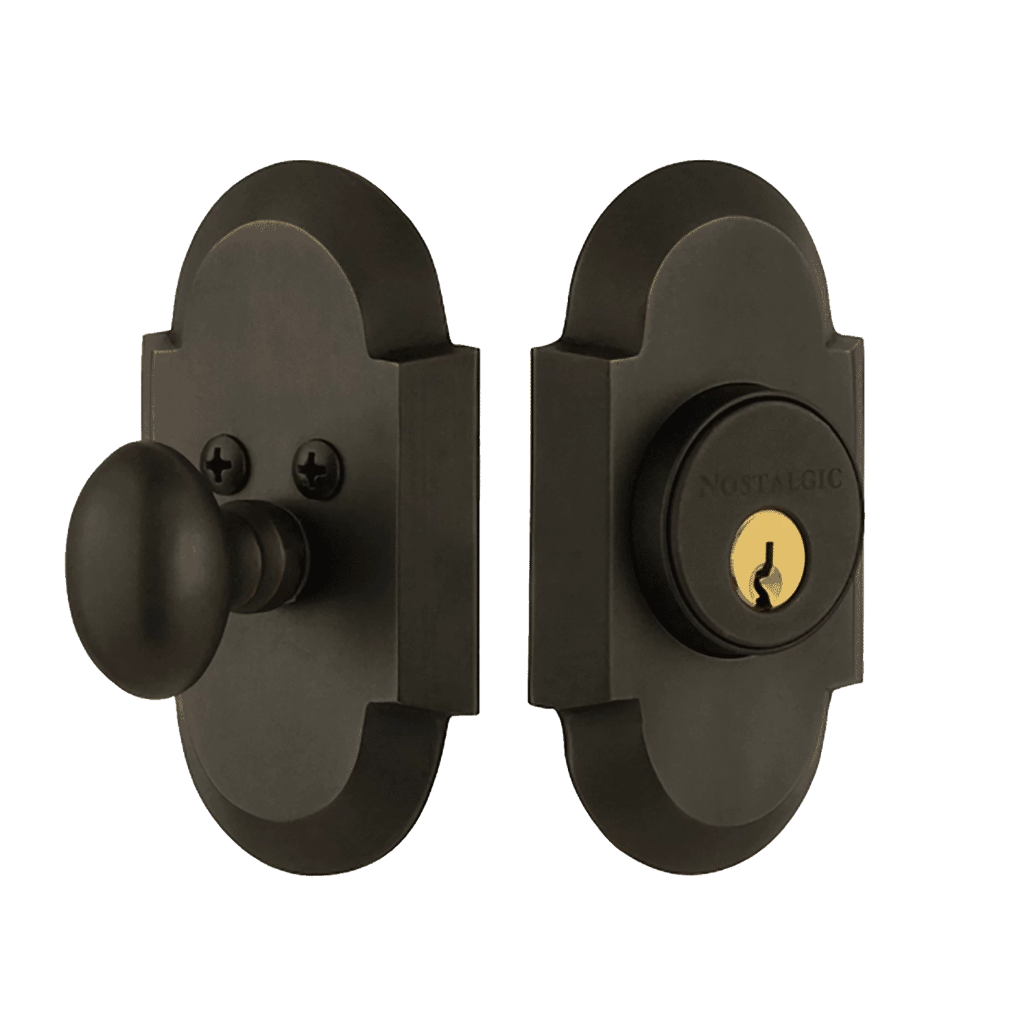 Cottage Plate Single Cylinder Deadbolt In Oil-Rubbed Bronze 3 Cottage Plate Single Cylinder Deadbolt In Oil-Rubbed Bronze