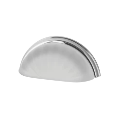 Cup Pull Crystal Frosted Fluted 3" On Center In Bright Chrome