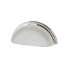 Cup Pull Crystal Frosted Fluted 3" On Center In Polished Nickel