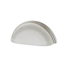 Cup Pull Crystal Frosted Fluted 3" On Center In Satin Nickel