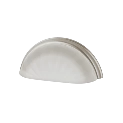 Cup Pull Crystal Frosted Fluted 3" On Center In Satin Nickel