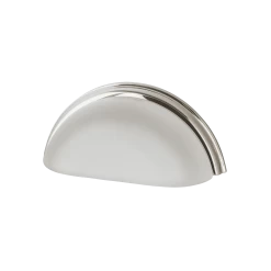 Cup Pull Crystal Frosted 3" On Center In Polished Nickel