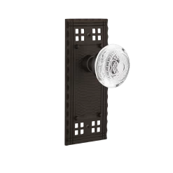 Craftsman Long Plate With Crystal Egg & Dart Knob In Oil-Rubbed Bronze