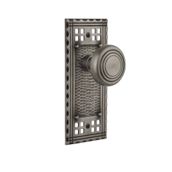 Craftsman Long Plate With Deco Knob In Antique Pewter