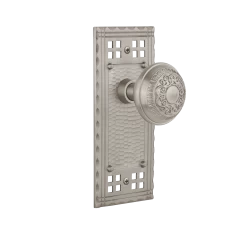 Craftsman Long Plate With Egg & Dart Knob In Satin Nickel