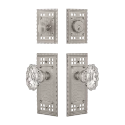 Craftsman Entry Set With Chateau Crystal Knob In Satin Nickel