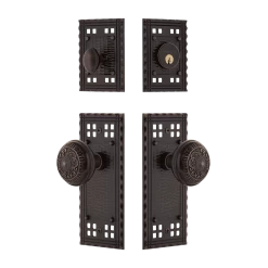 Craftsman Entry Set With Egg & Dart Knob In Timeless Bronze