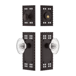 Craftsman Entry Set With Oval Fluted Crystal In Timeless Bronze