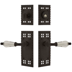 Craftsman Entry Set With Parlour Crystal Lever In Oil-Rubbed Bronze