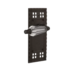 Craftsman Long Plate With Parlour Crystal Lever In Oil-Rubbed Bronze