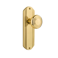 Deco Long Plate With Deco Knob In Polished Brass