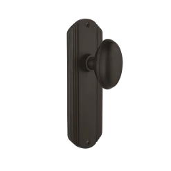 Deco Long Plate With Homestead Knob In Oil-Rubbed Bronze