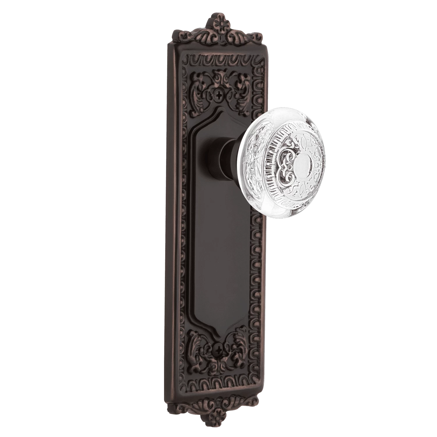 Egg & Dart Long Plate With Crystal Egg & Dart Knob In Timeless Bronze 3 Egg & Dart Long Plate With Crystal Egg & Dart Knob In Timeless Bronze