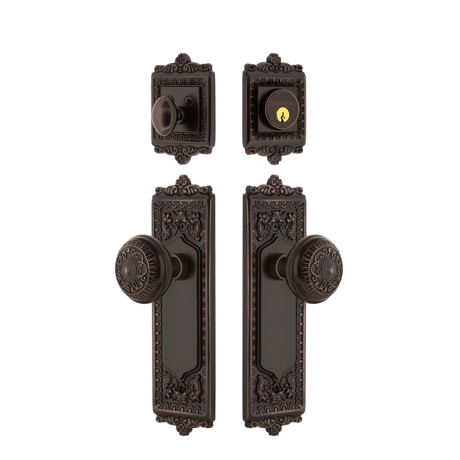 Egg & Dart Entry Set With Egg & Dart Knob In Timeless Bronze 3 Egg & Dart Entry Set With Egg & Dart Knob In Timeless Bronze