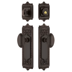 Egg & Dart Entry Set With Homestead Knob In Timeless Bronze