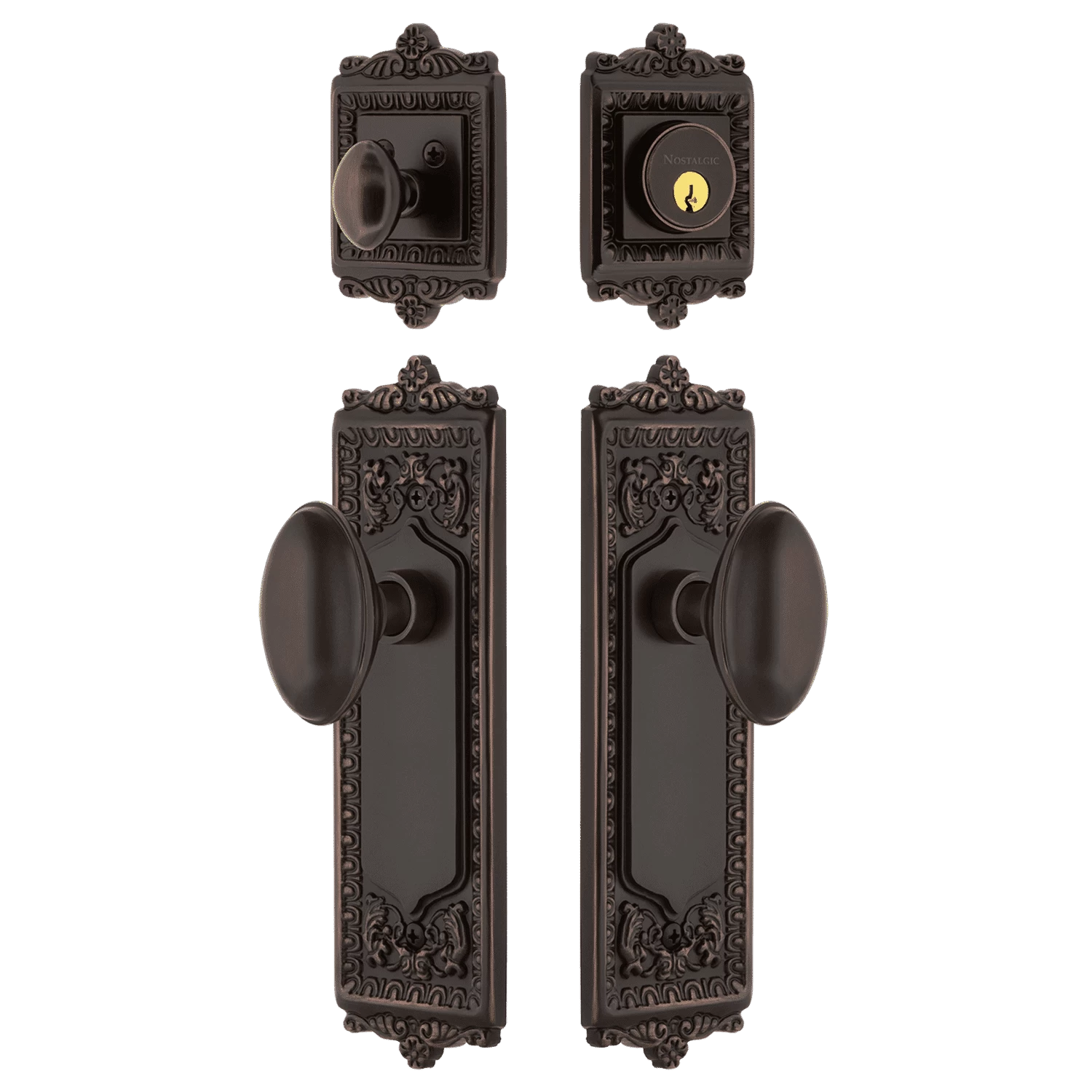 Egg & Dart Entry Set With Homestead Knob In Timeless Bronze 3 Egg & Dart Entry Set With Homestead Knob In Timeless Bronze