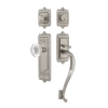 Egg & Dart Handleset With S-Grip And Egg & Dart Long Plate With Crystal Egg & Dart Knob In Satin Nickel