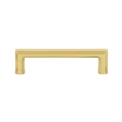 Carré Handle Pull 4" On Center In Unlacquered Brass