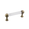 Crystal Handle Pull 3.75" On Center In Antique Brass 2 Crystal Handle Pull 3.75" On Center In Antique Brass -Nostalgic Warehouse Shop HPLCRY3 AB