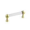 Crystal Handle Pull 3.75" On Center In Polished Brass -Nostalgic Warehouse Shop HPLCRY3 PB