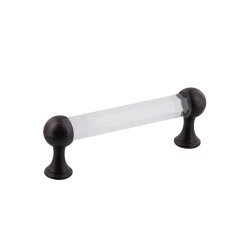 Crystal Handle Pull 3.75" On Center In Timeless Bronze