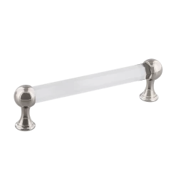 Crystal Handle Pull 5" On Center In Polished Nickel