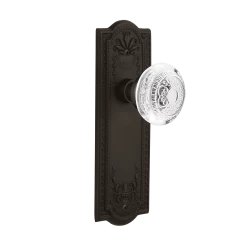 Meadows Long Plate With Crystal Egg & Dart Knob In Oil-Rubbed Bronze