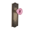 Meadows Long Plate With Pink Crystal Knob In Antique Brass -Nostalgic Warehouse Shop MEACRP AB