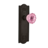 Meadows Long Plate With Pink Crystal Knob In Oil-Rubbed Bronze
