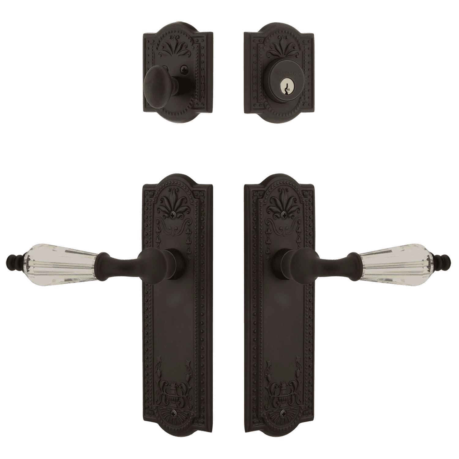 Meadows Entry Set With Parlour Crystal Lever In Oil-Rubbed Bronze 3 Meadows Entry Set With Parlour Crystal Lever In Oil-Rubbed Bronze