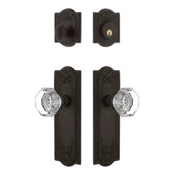 Meadows Entry Set With Waldorf Crystal Knob In Oil-Rubbed Bronze