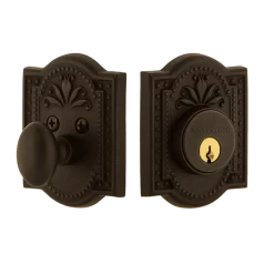 Meadows Plate Single Cylinder Deadbolt In Oil-Rubbed Bronze