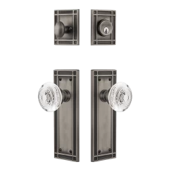 Mission Entry Set With Crystal Egg & Dart Knob In Antique Pewter