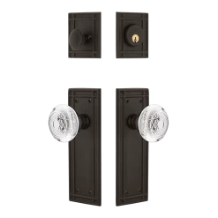 Mission Entry Set With Crystal Egg & Dart Knob In Oil-Rubbed Bronze