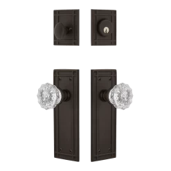 Mission Entry Set With Crystal Knob In Oil-Rubbed Bronze