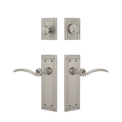Mission Entry Set With Swan Lever In Satin Nickel