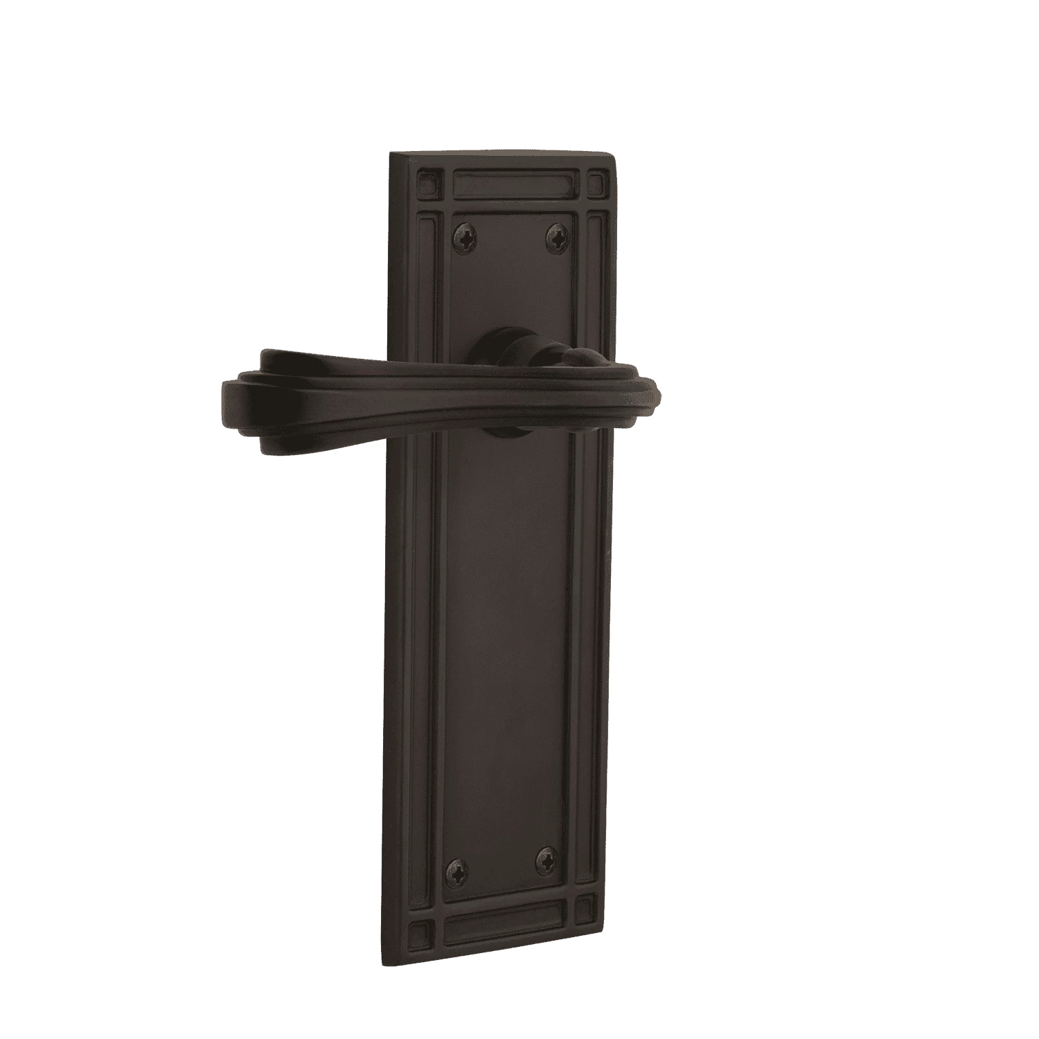 Mission Long Plate With Fleur Lever In Oil-Rubbed Bronze 3 Mission Long Plate With Fleur Lever In Oil-Rubbed Bronze
