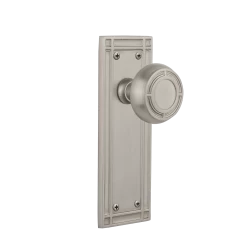 Mission Long Plate With Mission Knob In Satin Nickel