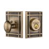 Mission Plate Single Cylinder Deadbolt In Antique Brass 1 Mission Plate Single Cylinder Deadbolt In Antique Brass -Nostalgic Warehouse Shop MISSGLMIS AB